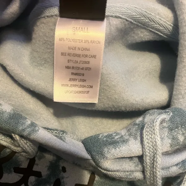 Disney Lilo and Stitch Ohana Blue Tie Dye Boxy Cropped Hoodie Sweatshirt Size S - Image 8