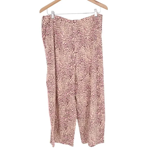 Cuddl Duds Pajama Pants Women XL Pink Stretch Leopard Print Drawstring Sleepwear - Image 6
