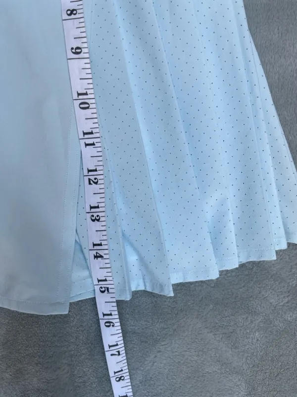 Lululemon Asymmetrical Pleated Tennis Skirt Powder Blue/white Pickleball Golf 10 - Image 9