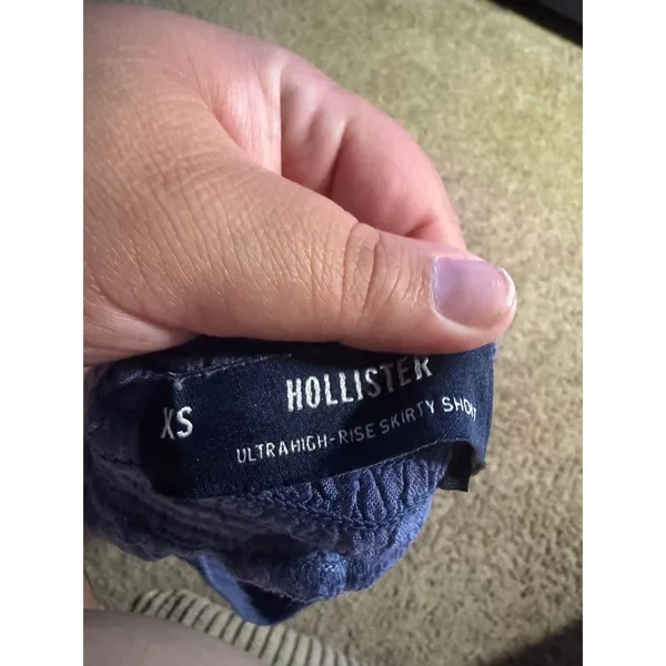 Hollister Women Blue Ultra High-Rise Skirty Shorts Smocked‎ Waist Swiss Dot XS - Image 3