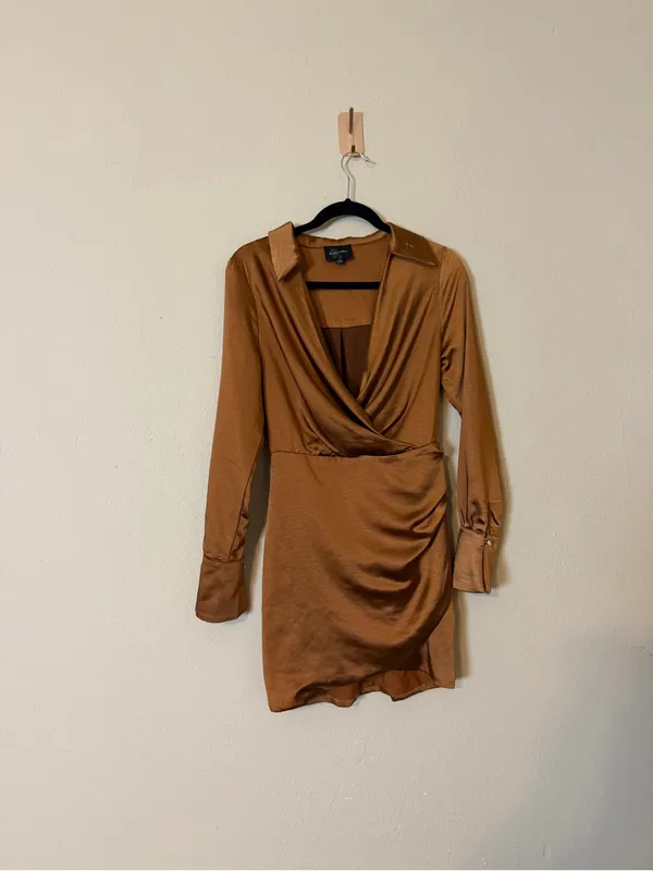 LINE & DOT Bella‎ Mini Dress In Camel Size Small Revolve - Image 2
