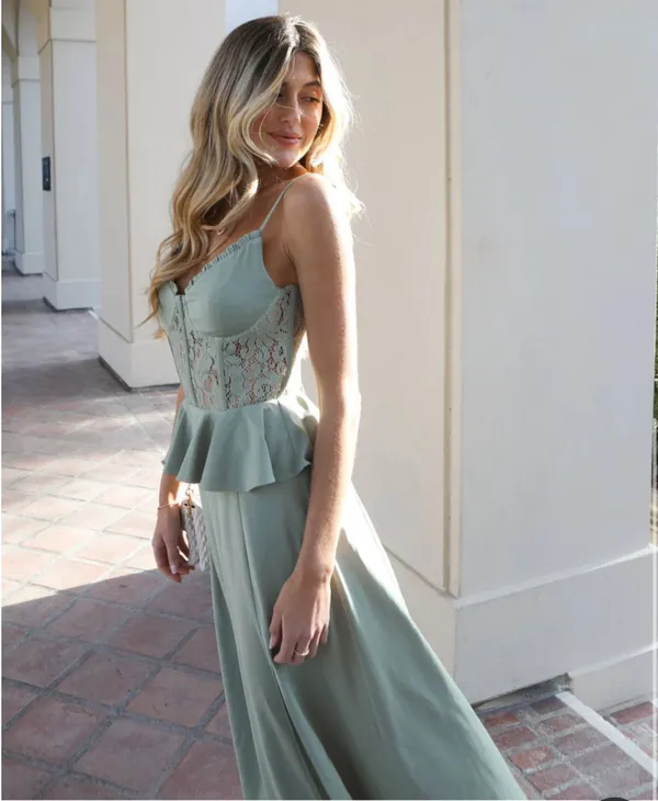 Romantic lace bustier peplum VICI Dress - Image 3
