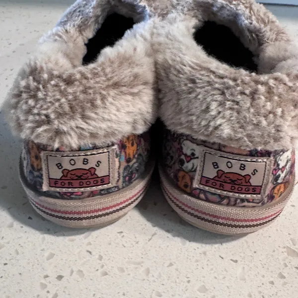 Skechers BOBS for Dogs Women 10 Too Cozy Family Dog Print Faux Fur‎ Slippers - Image 5