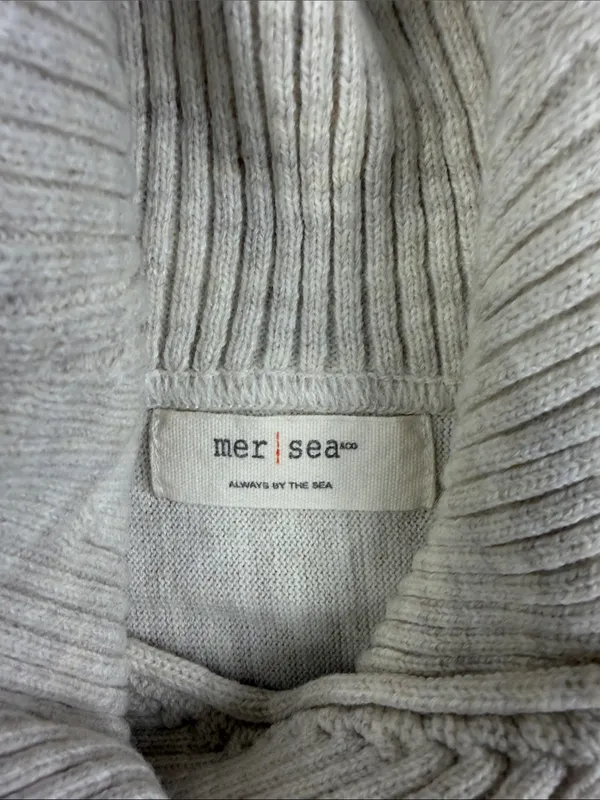 Mer Sea Cozy Cream Ribbed Turtleneck batwing Sweater - Image 2