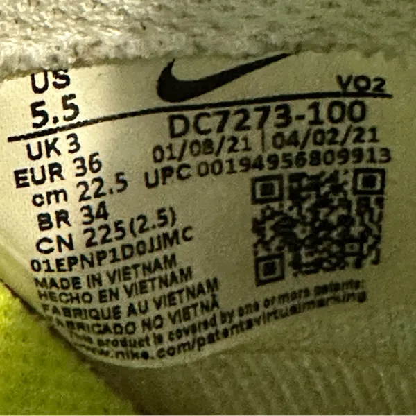 Nike Air Force 1 AF1 Crater FlyKnit Pure Platinum Size 5.5 Sneakerheads - Image 9