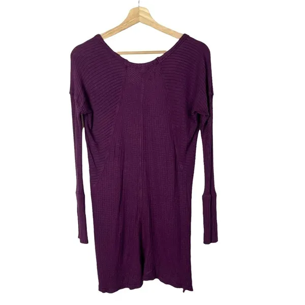 Free People Drippy Ventura Purple Thermal Long Sleeve Top S‎ - Image 3