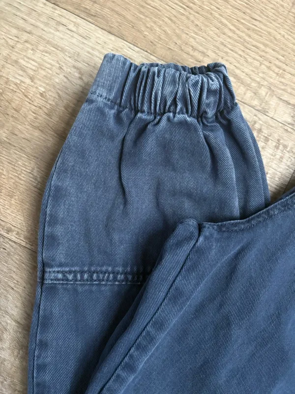Free People Platoon Denim Cargo Joggers Washed Blue Sz XS - Image 3