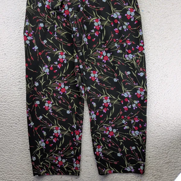 Lulus Nina Black Floral Wide Leg Jumpsuit Sleeveless Surplice V-Neck Women Small - Image 7