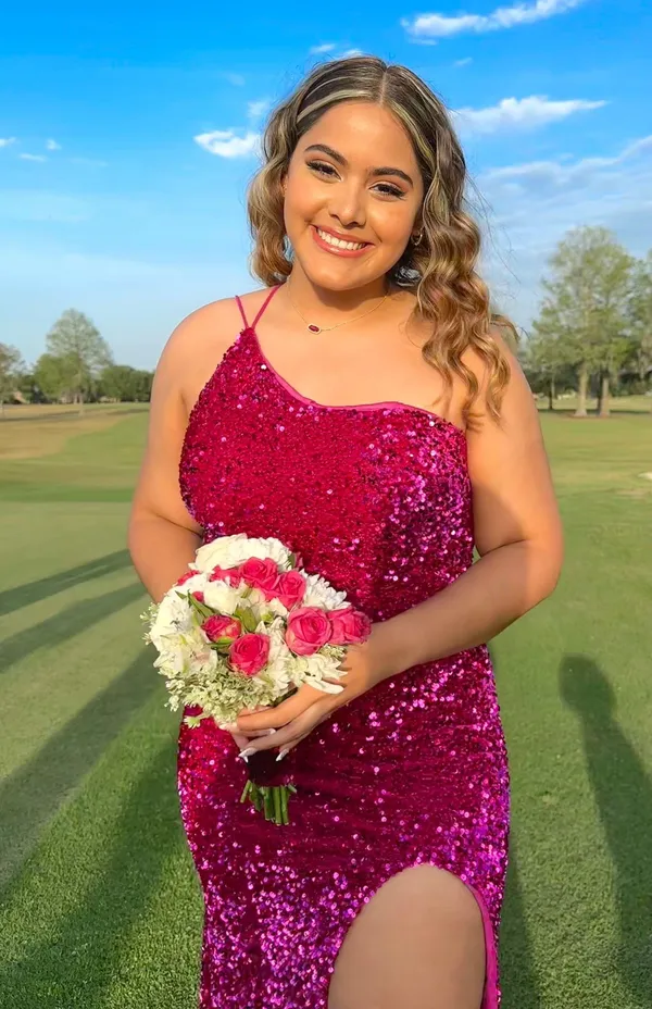 pink boutique prom dress sparkly - Image 2