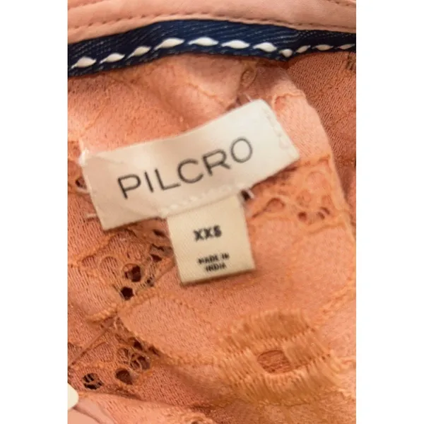 Anthropologie Pilcro The Keira Lace Blouse Coral Sz XXS NEW Boho Colorful Sunny - Image 2