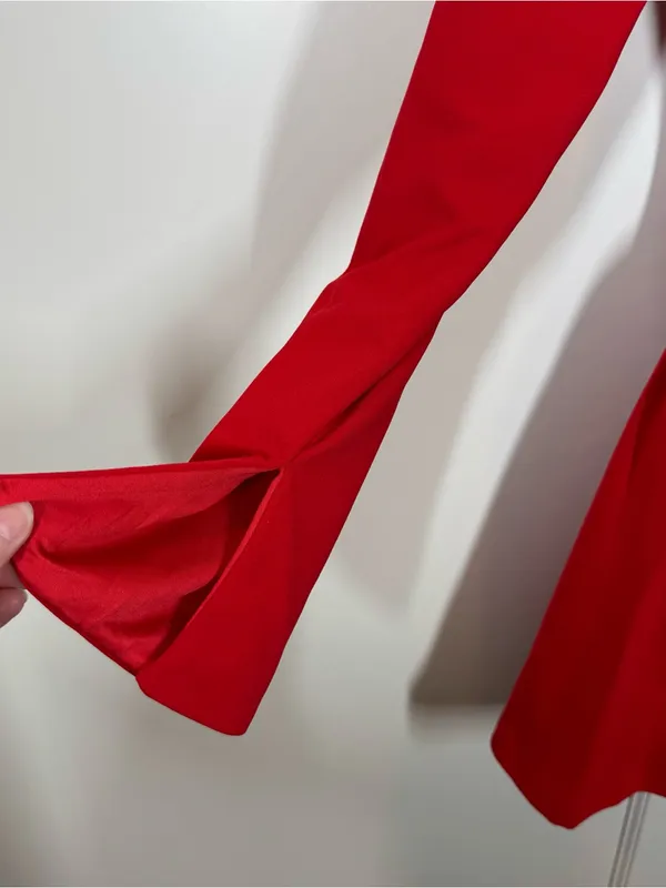 Babyboo MEGAN MINI DRESS - RED size small long sleeve nwt‎ sexy chic cute party - Image 4
