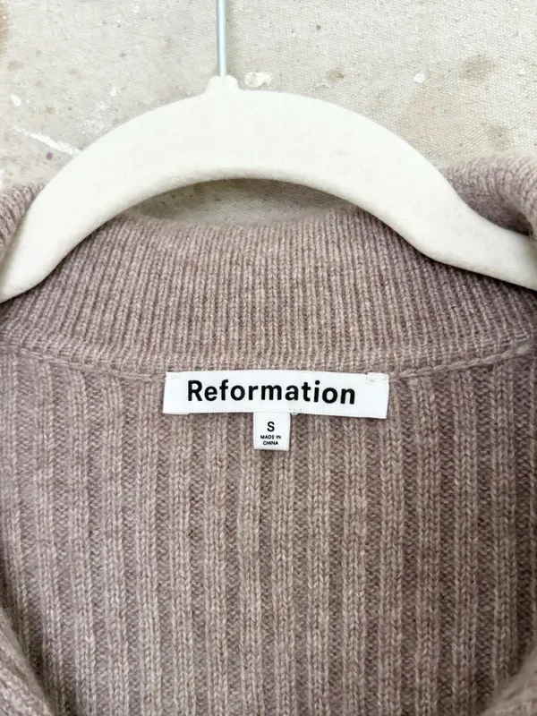 Reformation Fantino Cashmere Collared Cardigan - Image 3