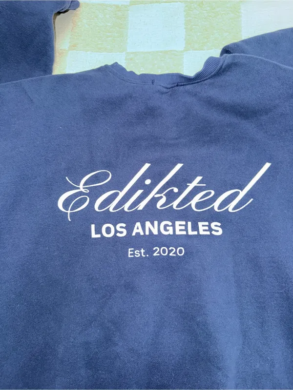 Edikted Navy Blue Crewneck‎ Sweatshirt size s - Image 5