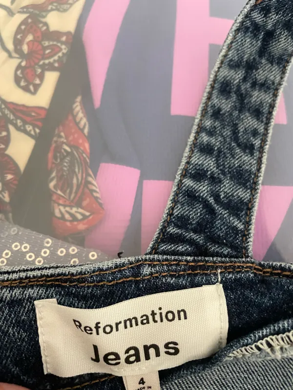 Reformation Jeans Lizzie Denim Mini Dress US 4 - Image 3