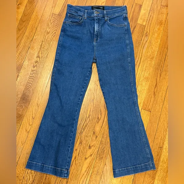 Veronica beard Carson ankle flare high rise jeans in washed oxford blue denim 30 - Image 2