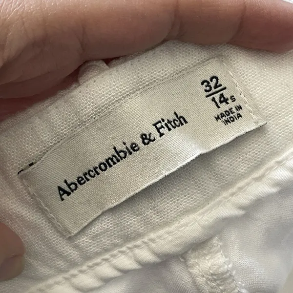 Abercrombie & Fitch Pants linen straight leg dress womens White size 12 petite - Image 2