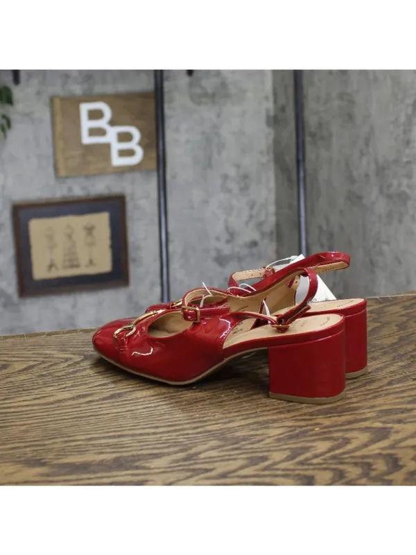 A New Day Womens Lucky Square Toe Mary Jane Heels Block 94305218 Red 6.5M - Image 2