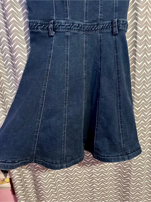Free People | Margot Denim Mini Dress, Small - Image 6