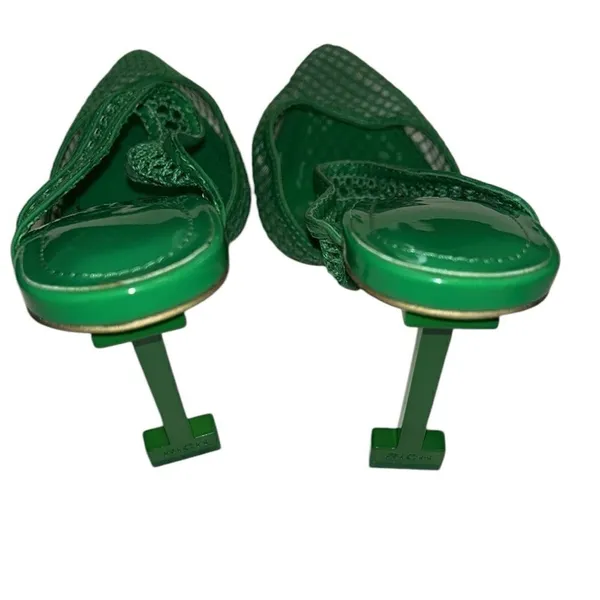 Jessica Rich Green Fish Net Slip-on Pump Shoes(Size 38) - Image 3