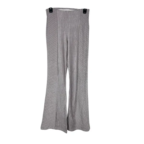 Free People Raindrops Lavender Ribbed Flare Velvet Pants Metallic Festival NWT S - Image 2