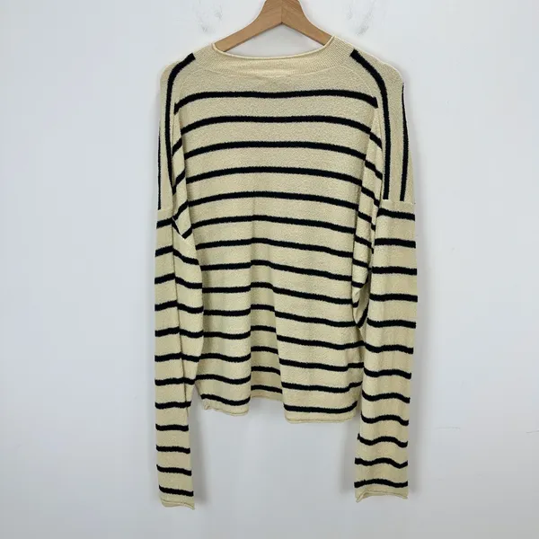 J.Crew Cropped Boucle Rollneck Sweater Striped Cotton Blend Nautical XXL NWT - Image 11