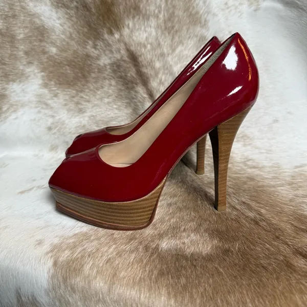 Pour La Victoire Platform Peep‎ Toe Pumps Size 7.5 B88 - Image 5