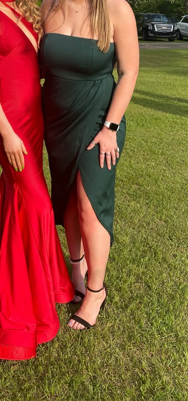 green formal dress - Image 4