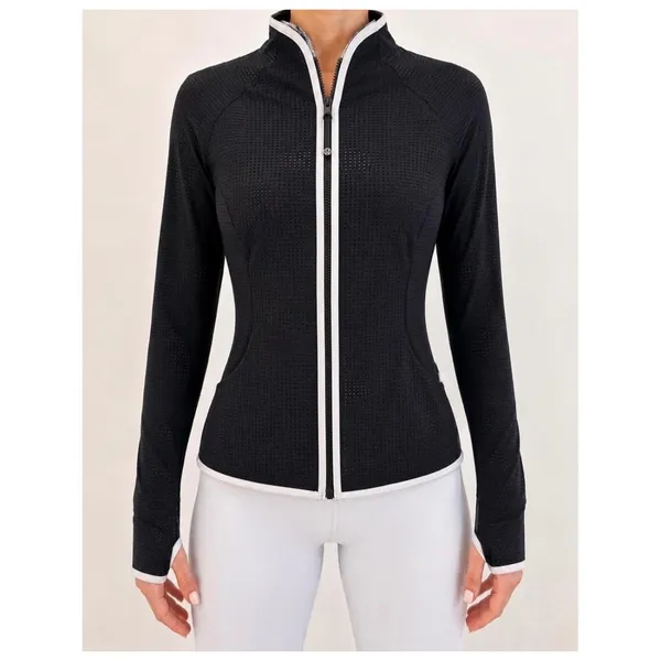 Lululemon Find Your Bliss Reversible Full Zip Jacket Black White Mesh Womens‎ 4 - Image 2