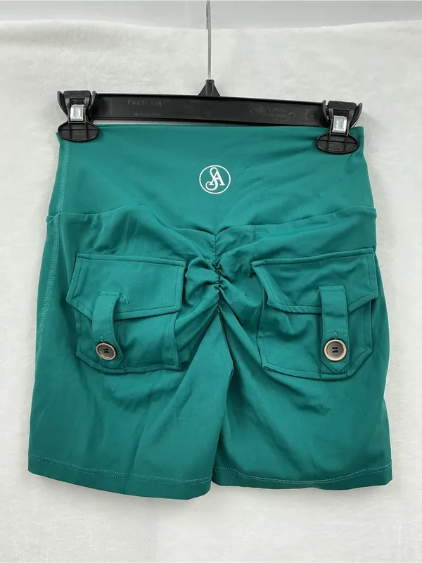 Allure High-Waist Bike Shorts in Deep Teal 982 - Image 4