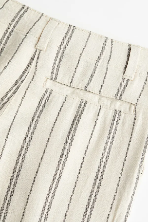 H&M STRIPED LINEN-BLEND PANTS - Image 2