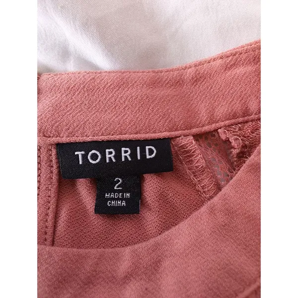 Torrid Flutter Sleeve Dusty Rose Size 2 Short Sleeve Top - Image 6