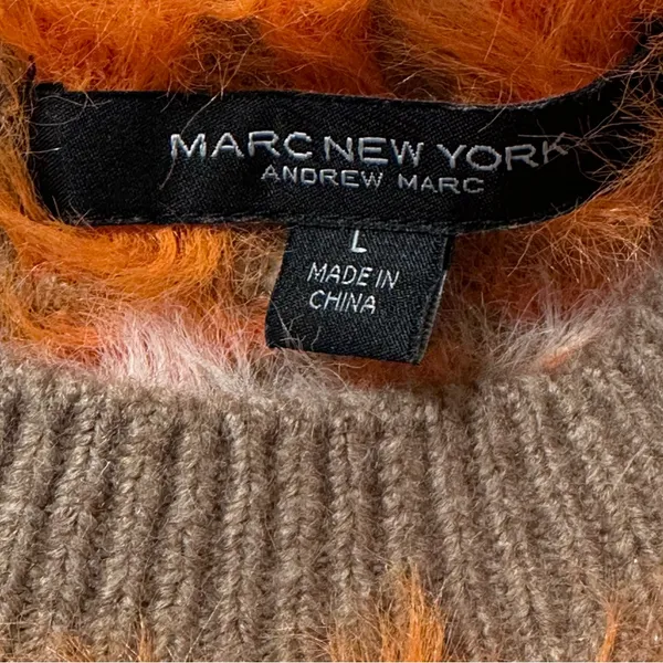 Marc New York Women’s Size Large Camel & Orange Faux Fur‎ Sweater - Image 7