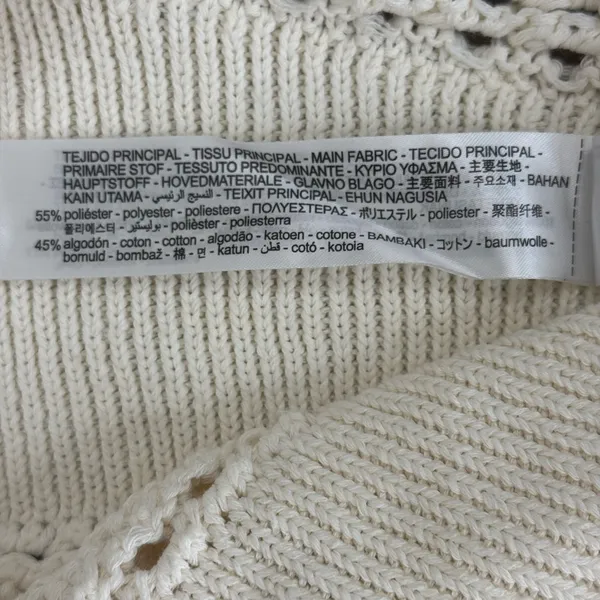 Zara Crochet Cropped Peplum Baby Doll Tank Top Cream White Size Medium - Image 7