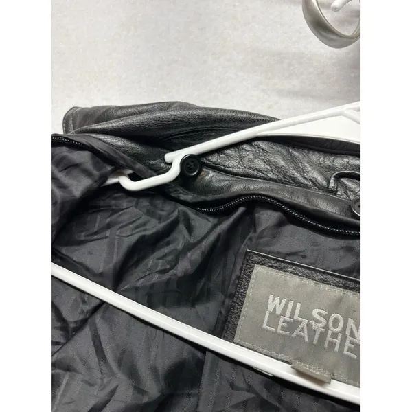 Wilsons Women's XL Black Leather Button Up Jacket Blazer Style Grunge 90s Y2K - Image 6