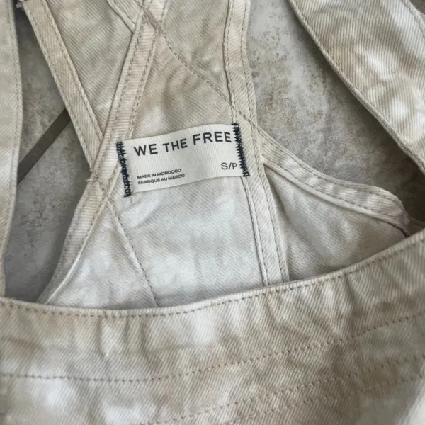 Free People We The Free felix Denim Overalls Tie Dye Dirty NWT SIZE SMALL - Image 5