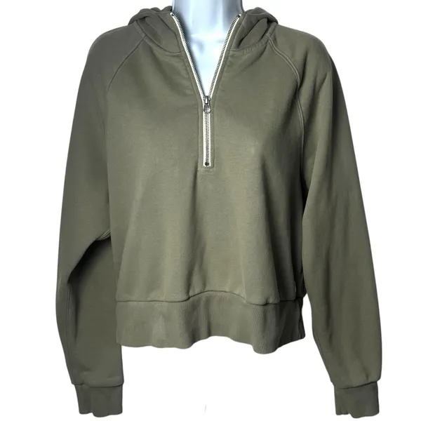 Vuori Restore Half Zip‎ Hoodie Sweatshirt Green Athletic Comfort Athleisure M - Image 2