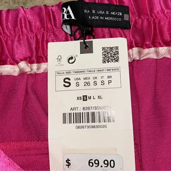 Zara Pink Satin Effect Dress Pants(Size Small) - Image 7
