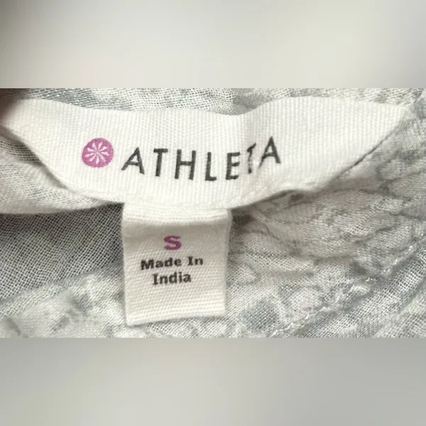 Athleta Size S Rip Rap Cover U Dress Sheer White Gray Swim Coverup - Image 2