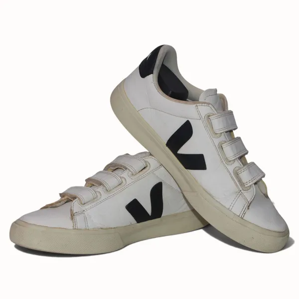 VEJA Recife White Black Leather Sneakers 40 US 9 - Image 7