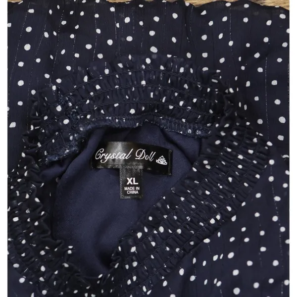 NWT Crystal Doll Short Sleeve Babydoll Dress Navy Blue / White XL - Image 9