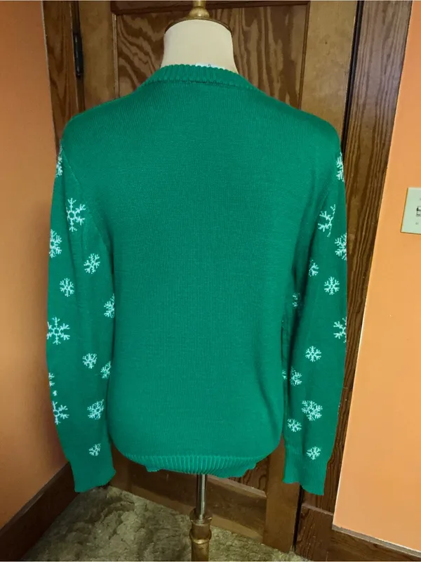 The Grinch Resting Grinch Face Christmas Ugly Sweater Green Medium Dr Seuss - Image 10