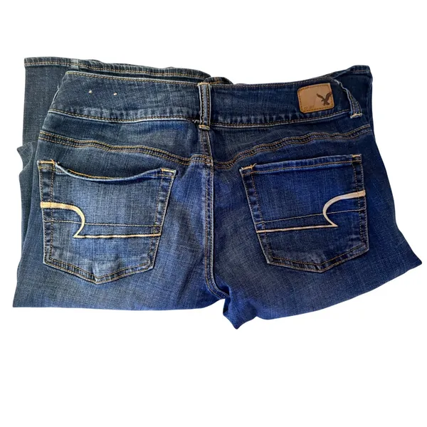 American Eagle Artist Flare Jeans Womens 6 Short Blue Excellent Super Stretch - Image 12