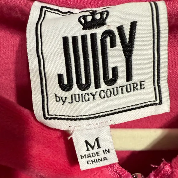Juicy Couture Zip-up Velour Jumpsuit Hot Pink Y2K Soft Comfort Barbiecore‎ Sz M - Image 4