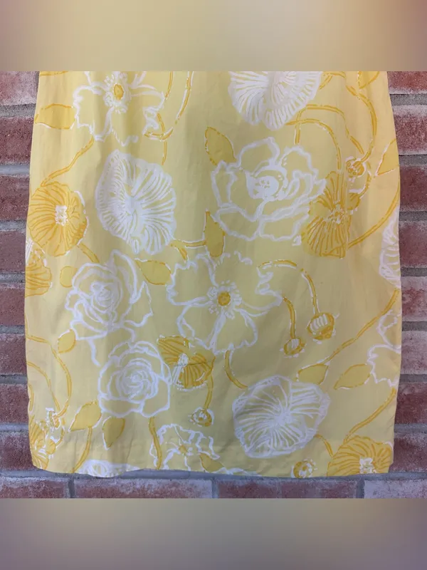 Lilly Pulitzer Shift Dress Women’s XS Butter Yellow Floral Preppy Resort Cotton - Image 9