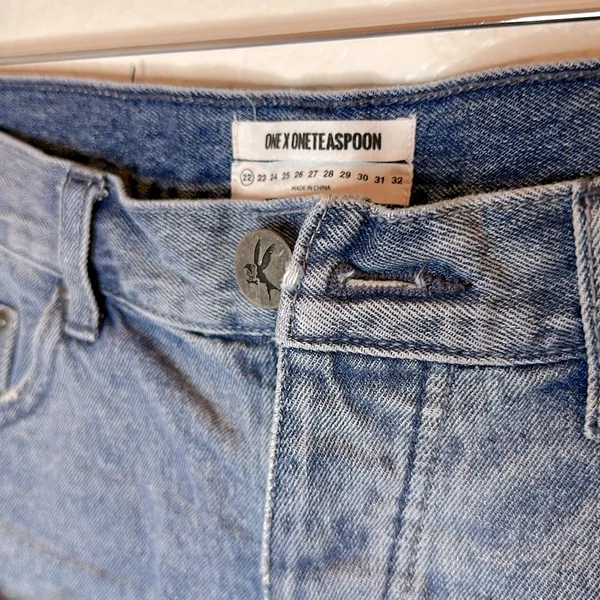 ONE X ONE Teaspoon High Waist Bandits Denim Shorts - Image 3
