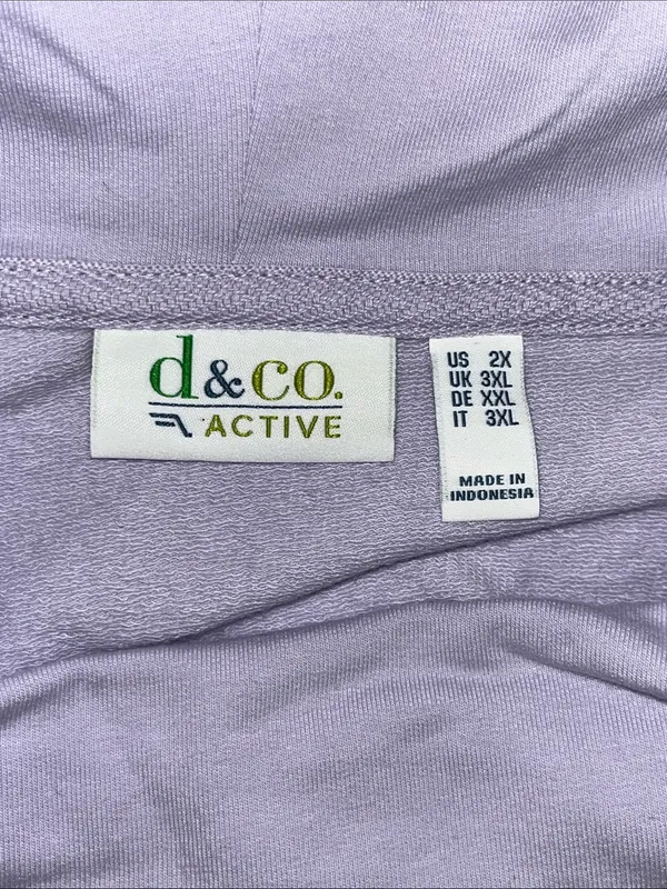Denim & Co. Active Size 2X Purple Cowl Neckline Pullover Sweatshirt Top - Image 4