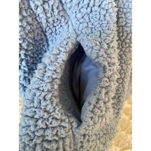Aerie Blue Sherpa Pullover Polo Fleece Lounge Quarter Zip Y2K Cozycore Plush Ski - Image 5