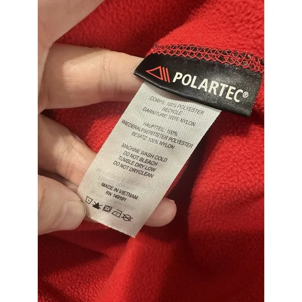 Topo Designs Women's Mountain Fleece Pullover | Red‎ & Black | Polartec | XS - Image 7