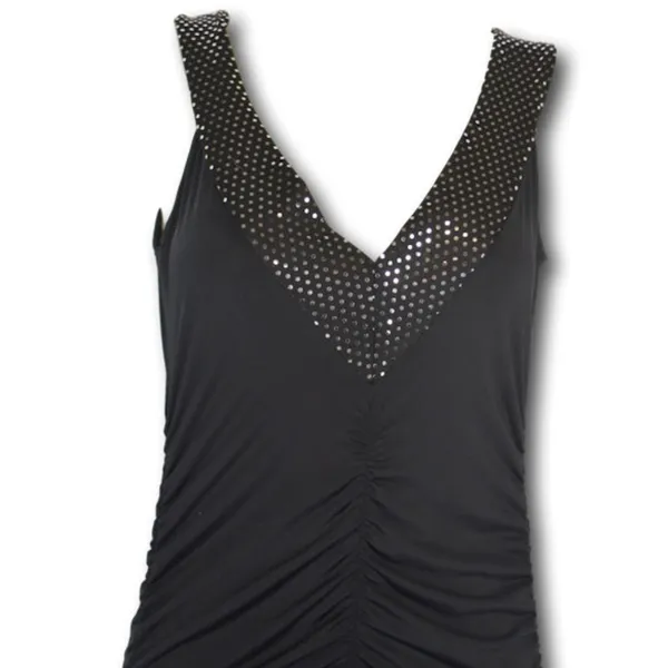 Wet Seal Black Bodycon Dress Sequin Ruched Cocktail Party Women’s M - Image 2