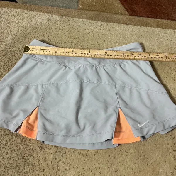 Nike Dri-FIT Tennis Skort Women Small Grey Peach Activewear Athletic Skirt Mini - Image 3